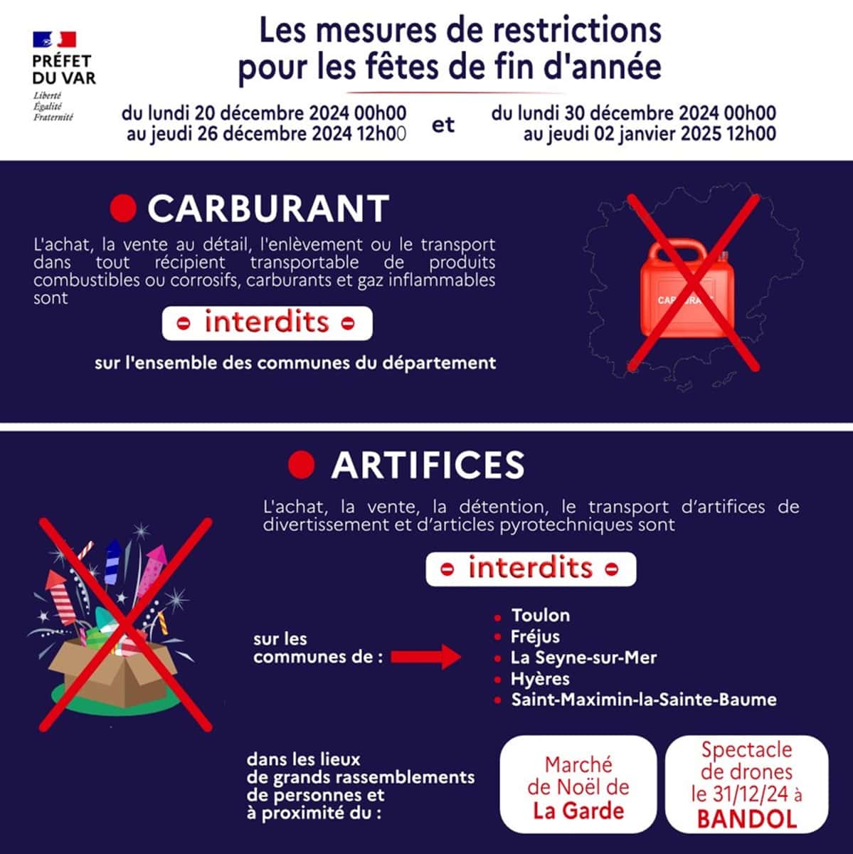 Le préfet du Var renforce la sécurité pour le Nouvel An avec des