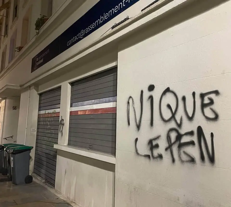 Vandalisme siège Rassemblement national Toulon