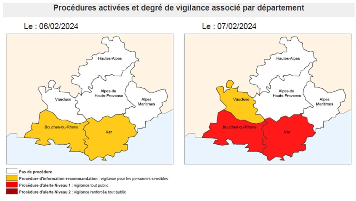 Var alerte niveau 1 mercredi