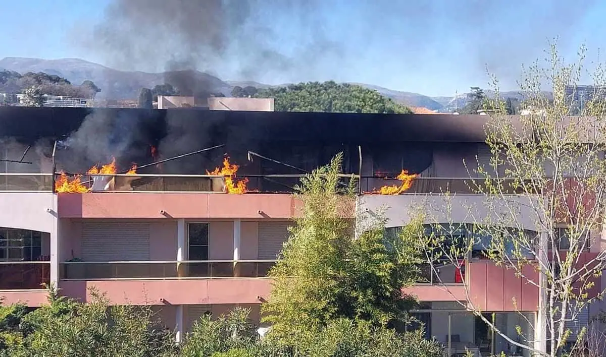 appartement en feu à Villeneuve-Loubet