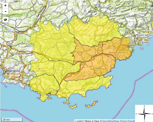 Vigilance accrue dans le Var : risques sévères de feux de forêt dans trois massifs et modérés dans six autres.