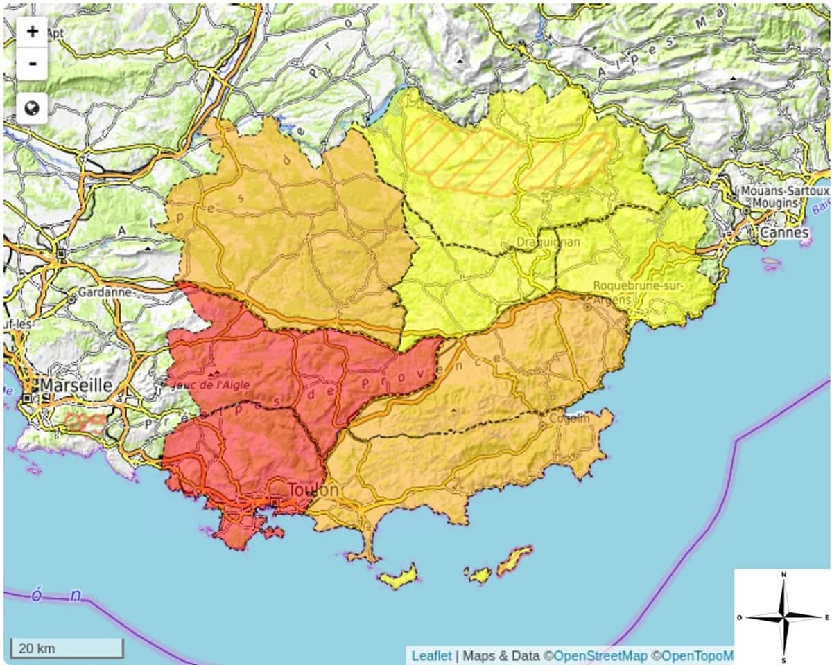 Risque d'incendie ce 21 août