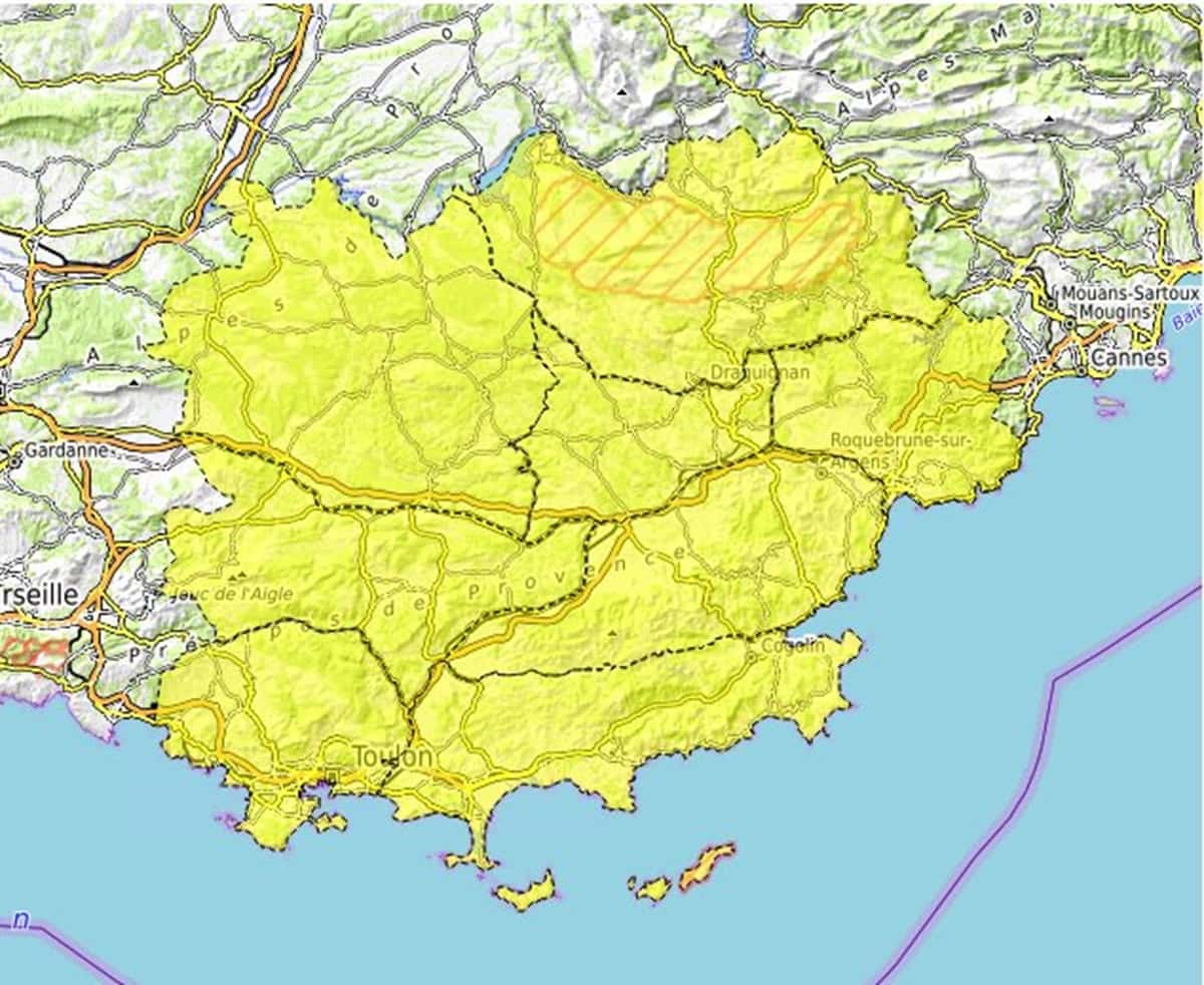 massifs en risque modéré