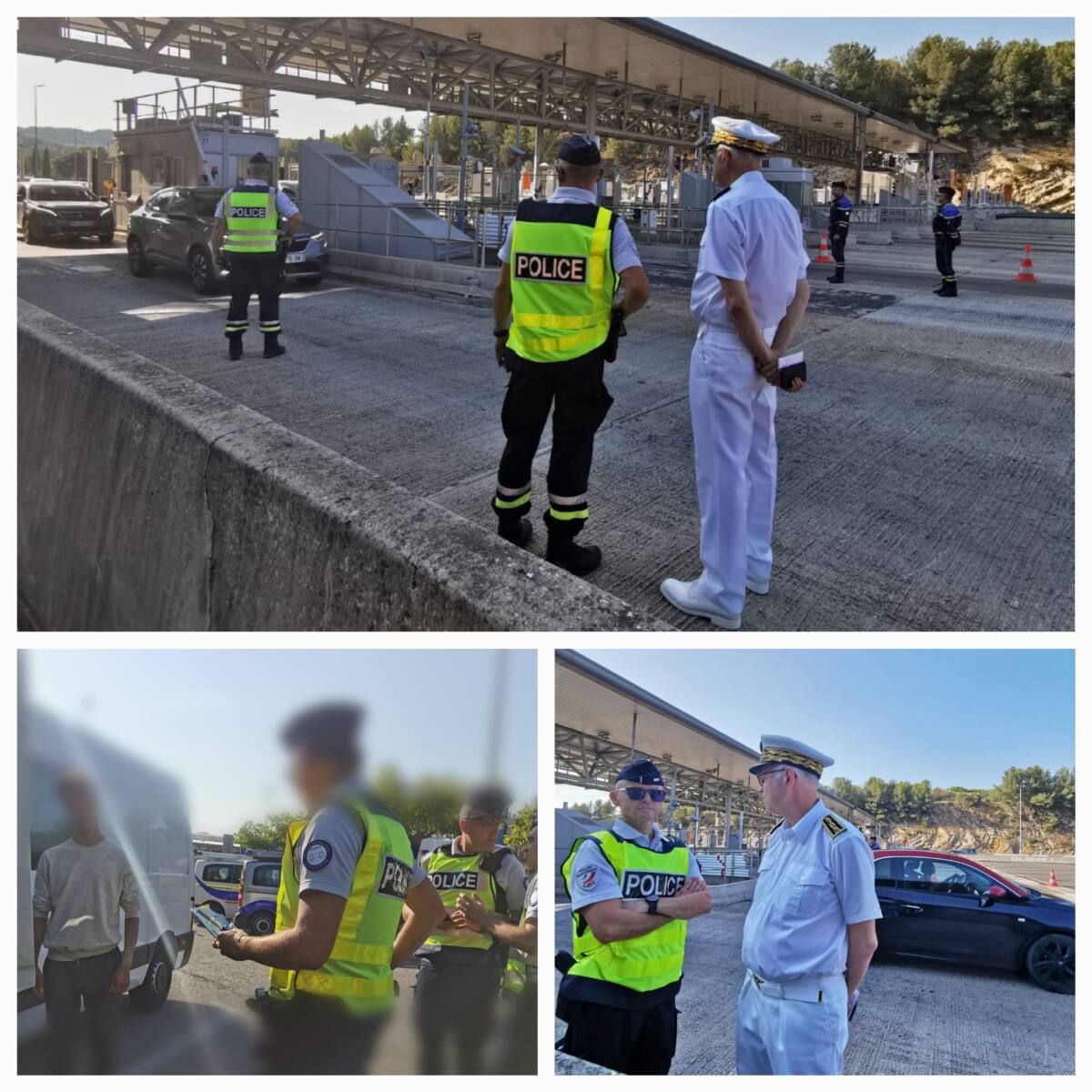 contrôle routier au péage de Bandol