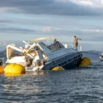 yacht échoué à Saint-Tropez