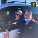 Georges Clooney selfie McDonald's Brignoles