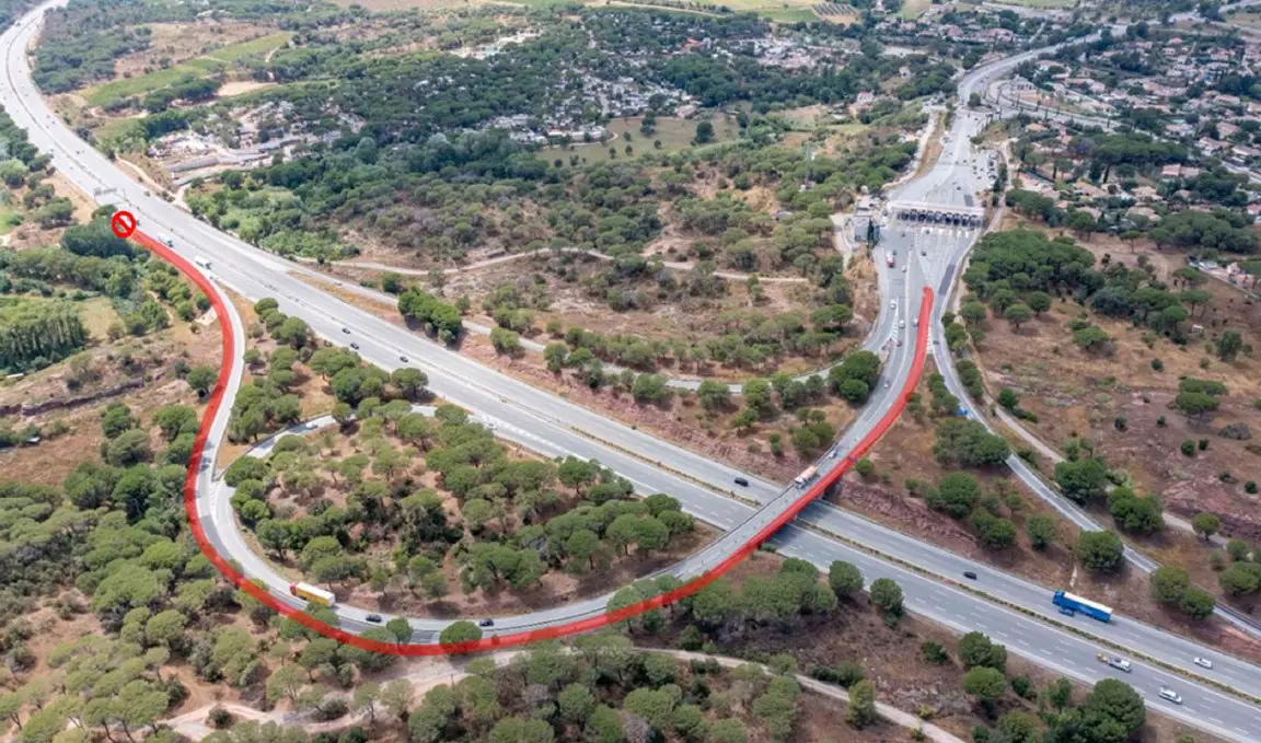 Fermeture de la bretelle de sortie Le Muy Travaux autoroute A8 Le Muy.